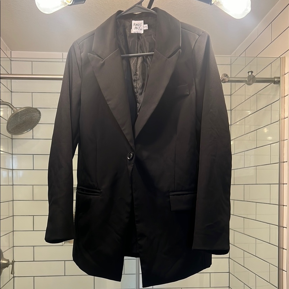 Abrand Black Blazer Classic Tailored Suit Jacket